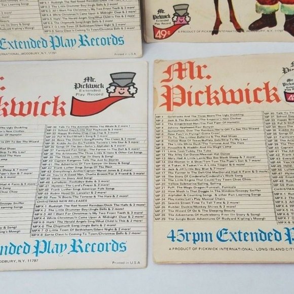 4 Mr. Pickwick Records Christmas White Rudolph Reindeer Silent Night 45rpm Vinyl - Picture 6 of 10